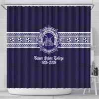 Tonga Queen Salote College 100 years Shower Curtain QSC 1926-2026 Tongan Pattern
