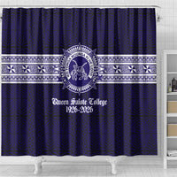 Tonga Queen Salote College 100 years Shower Curtain QSC 1926-2026 Tongan Pattern