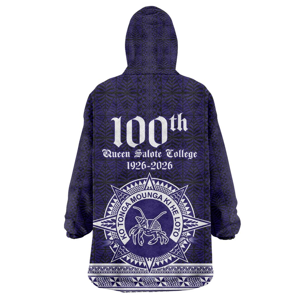 Tonga Queen Salote College 100 years Wearable Blanket Hoodie QSC 1926-2026 Tongan Pattern LT9 - Polynesian Pride