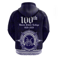Tonga Queen Salote College 100 years Zip Hoodie QSC 1926-2026 Tongan Pattern