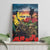Kangaroo-Kiwi Soldier ANZAC Personalised Canvas Wall Art Golden Wattle and Pohutukawa Flowers