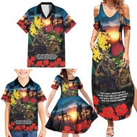 Kangaroo-Kiwi Soldier ANZAC Personalised Family Matching Summer Maxi Dress and Hawaiian Shirt Golden Wattle and Pohutukawa Flowers LT9 - Polynesian Pride