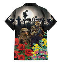 Kangaroo-Kiwi Soldier ANZAC Personalised Family Matching Mermaid Dress and Hawaiian Shirt Golden Wattle Poppy Flowers LT9 - Polynesian Pride