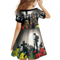 Kangaroo-Kiwi Soldier ANZAC Personalised Family Matching Off Shoulder Maxi Dress and Hawaiian Shirt Golden Wattle Poppy Flowers LT9 - Polynesian Pride