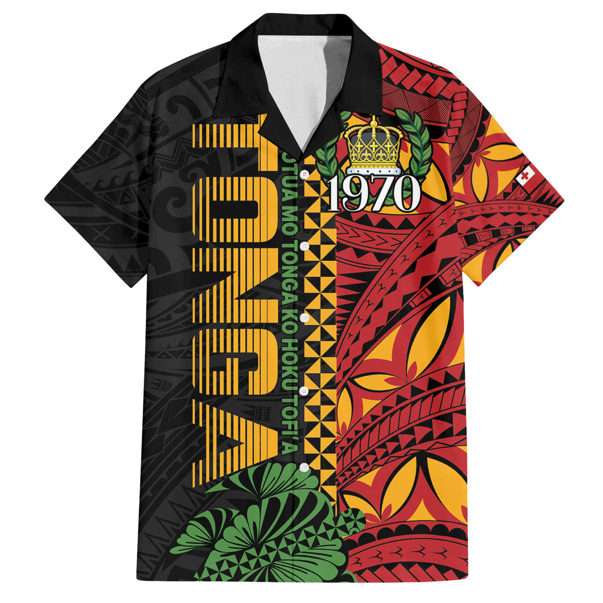 Personalised Tonga Emancipation Day Family Matching Tank Maxi Dress and Hawaiian Shirt Puleanga Fakatui O Since 1970 LT9 Dad's Shirt - Short Sleeve Red - Polynesian Pride
