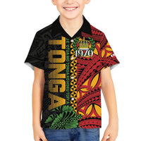 Personalised Tonga Emancipation Day Family Matching Tank Maxi Dress and Hawaiian Shirt Puleanga Fakatui O Since 1970 LT9 Son's Shirt Red - Polynesian Pride