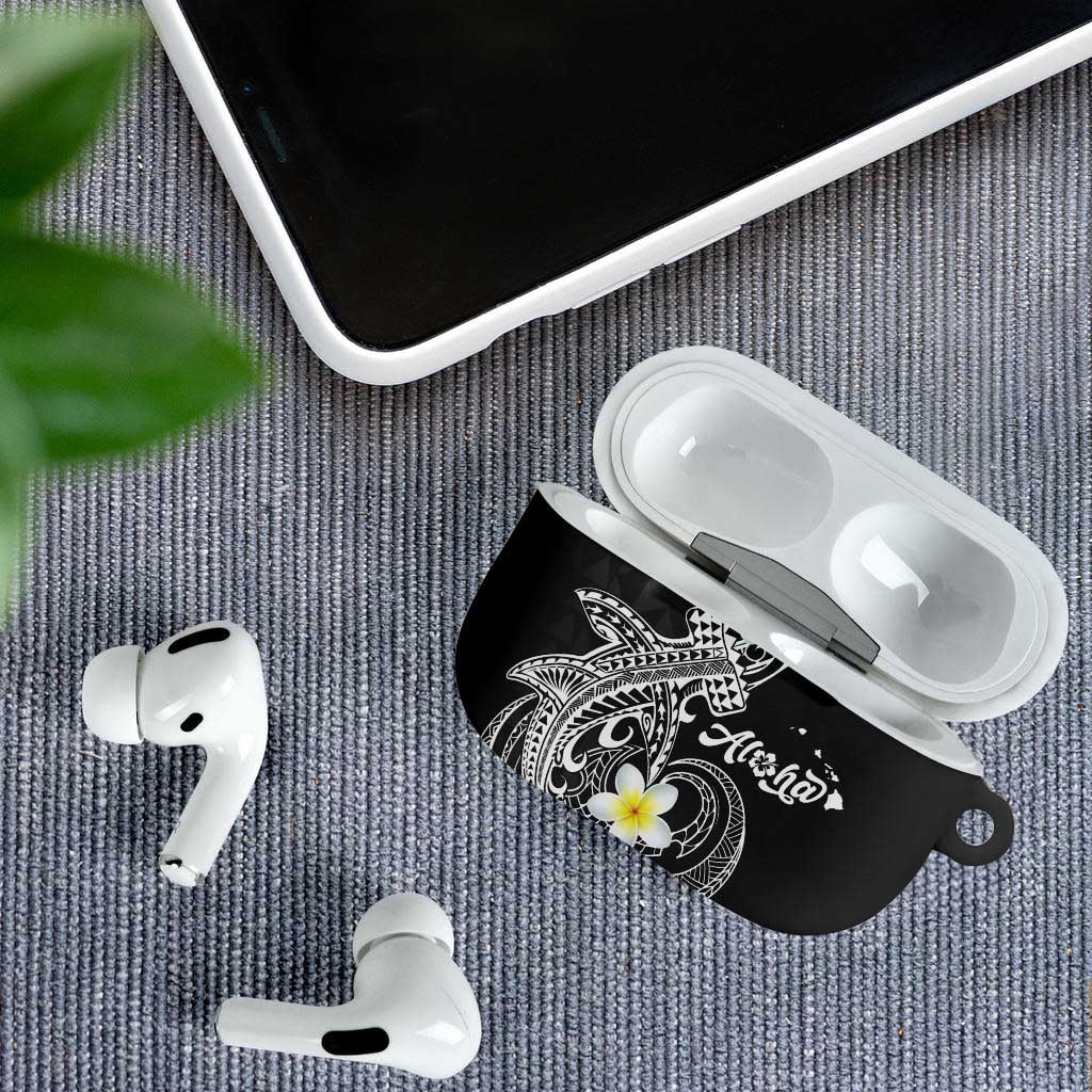 Aloha Hammerhead Shark AirPods Case Black Hawaiian Kakau Tribal Tattoo - Polynesian Pride