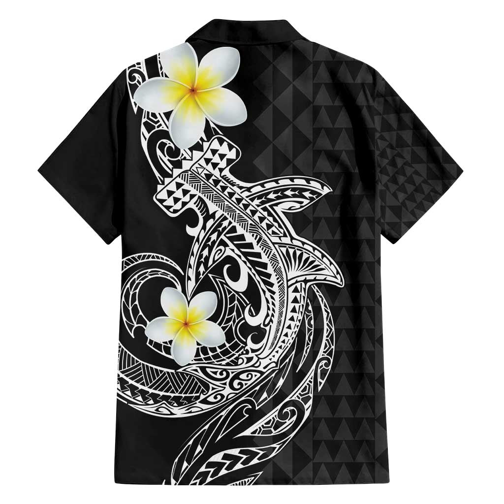 Aloha Hammerhead Shark Family Matching Long Sleeve Bodycon Dress and Hawaiian Shirt Black Hawaiian Kakau Tribal Tattoo LT9 - Polynesian Pride
