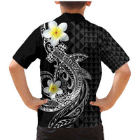 Aloha Hammerhead Shark Family Matching Mermaid Dress and Hawaiian Shirt Black Hawaiian Kakau Tribal Tattoo LT9 - Polynesian Pride