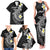 Aloha Hammerhead Shark Family Matching Tank Maxi Dress and Hawaiian Shirt Black Hawaiian Kakau Tribal Tattoo
