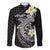 Aloha Hammerhead Shark Family Matching Tank Maxi Dress and Hawaiian Shirt Black Hawaiian Kakau Tribal Tattoo