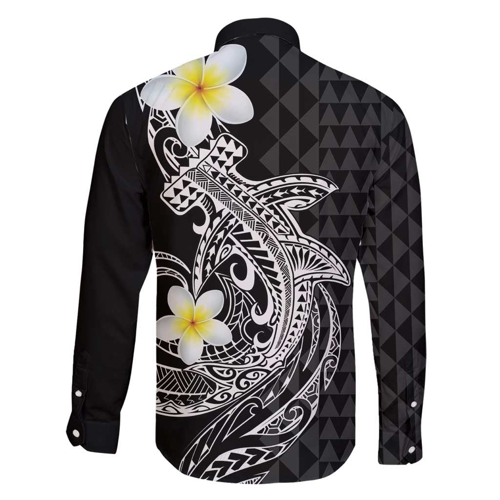 Aloha Hammerhead Shark Family Matching Tank Maxi Dress and Hawaiian Shirt Black Hawaiian Kakau Tribal Tattoo LT9 - Polynesian Pride