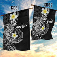 Aloha Hammerhead Shark Garden Flag Black Hawaiian Kakau Tribal Tattoo