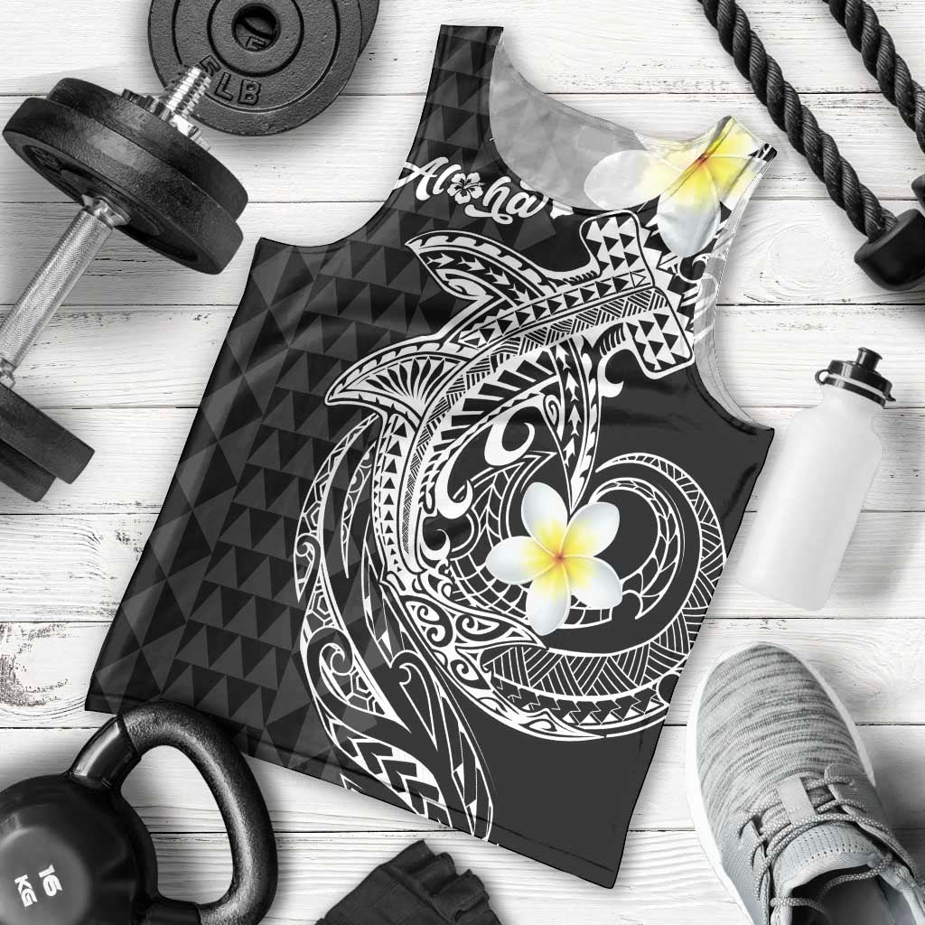Aloha Hammerhead Shark Men Tank Top Black Hawaiian Kakau Tribal Tattoo LT9 - Polynesian Pride