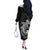 Aloha Hammerhead Shark Off The Shoulder Long Sleeve Dress Black Hawaiian Kakau Tribal Tattoo