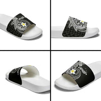 Aloha Hammerhead Shark Slide Sandals Black Hawaiian Kakau Tribal Tattoo - Polynesian Pride