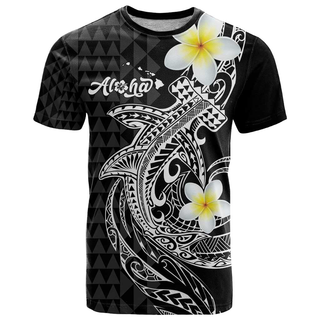 Aloha Hammerhead Shark T Shirt Black Hawaiian Kakau Tribal Tattoo