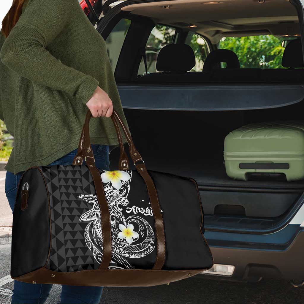 Aloha Hammerhead Shark Travel Bag Black Hawaiian Kakau Tribal Tattoo - Polynesian Pride