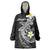Aloha Hammerhead Shark Wearable Blanket Hoodie Black Hawaiian Kakau Tribal Tattoo