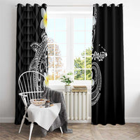 Aloha Hammerhead Shark Window Curtain Black Hawaiian Kakau Tribal Tattoo
