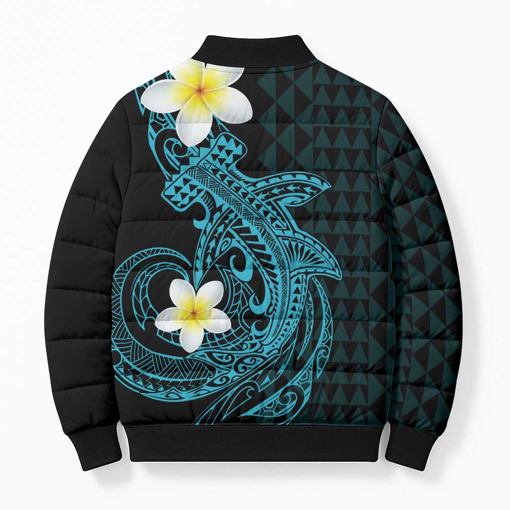 Aloha Hammerhead Shark Bomber Puffer Jacket Calypso Hawaiian Kakau Tribal Tattoo LT9 - Polynesian Pride
