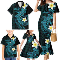 Aloha Hammerhead Shark Family Matching Mermaid Dress and Hawaiian Shirt Calypso Hawaiian Kakau Tribal Tattoo LT9 - Polynesian Pride