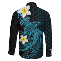 Aloha Hammerhead Shark Family Matching Short Sleeve Bodycon Dress and Hawaiian Shirt Calypso Hawaiian Kakau Tribal Tattoo LT9 - Polynesian Pride