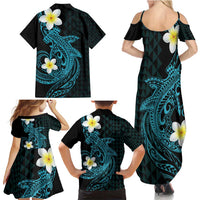 Aloha Hammerhead Shark Family Matching Summer Maxi Dress and Hawaiian Shirt Calypso Hawaiian Kakau Tribal Tattoo LT9 - Polynesian Pride
