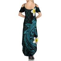Aloha Hammerhead Shark Family Matching Summer Maxi Dress and Hawaiian Shirt Calypso Hawaiian Kakau Tribal Tattoo LT9 - Polynesian Pride
