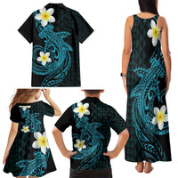 Aloha Hammerhead Shark Family Matching Tank Maxi Dress and Hawaiian Shirt Calypso Hawaiian Kakau Tribal Tattoo LT9 - Polynesian Pride