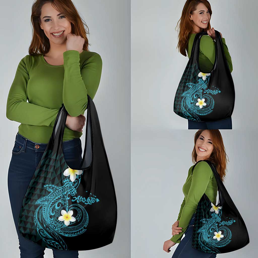 Aloha Hammerhead Shark Grocery Bag Calypso Hawaiian Kakau Tribal Tattoo
