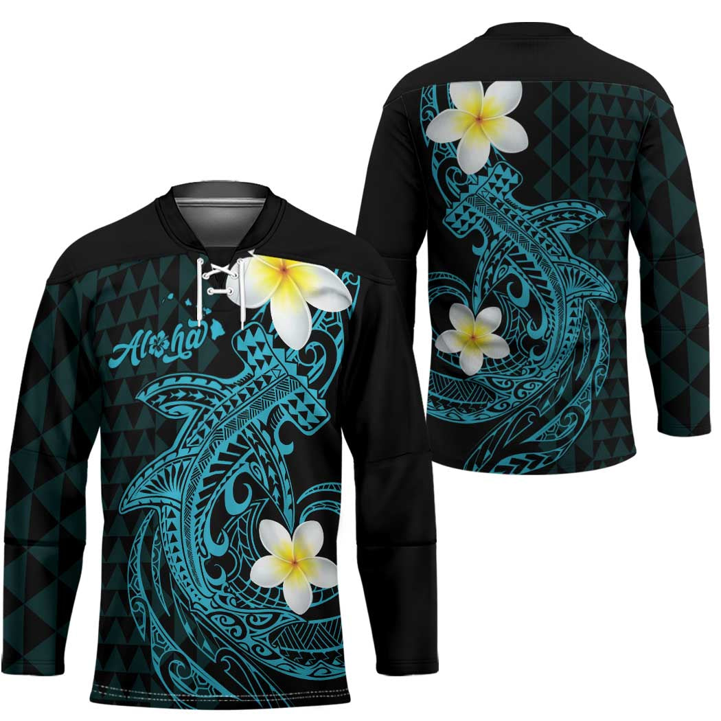Aloha Hammerhead Shark Hockey Jersey Calypso Hawaiian Kakau Tribal Tattoo - Polynesian Pride