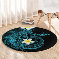 Aloha Hammerhead Shark Round Carpet Calypso Hawaiian Kakau Tribal Tattoo