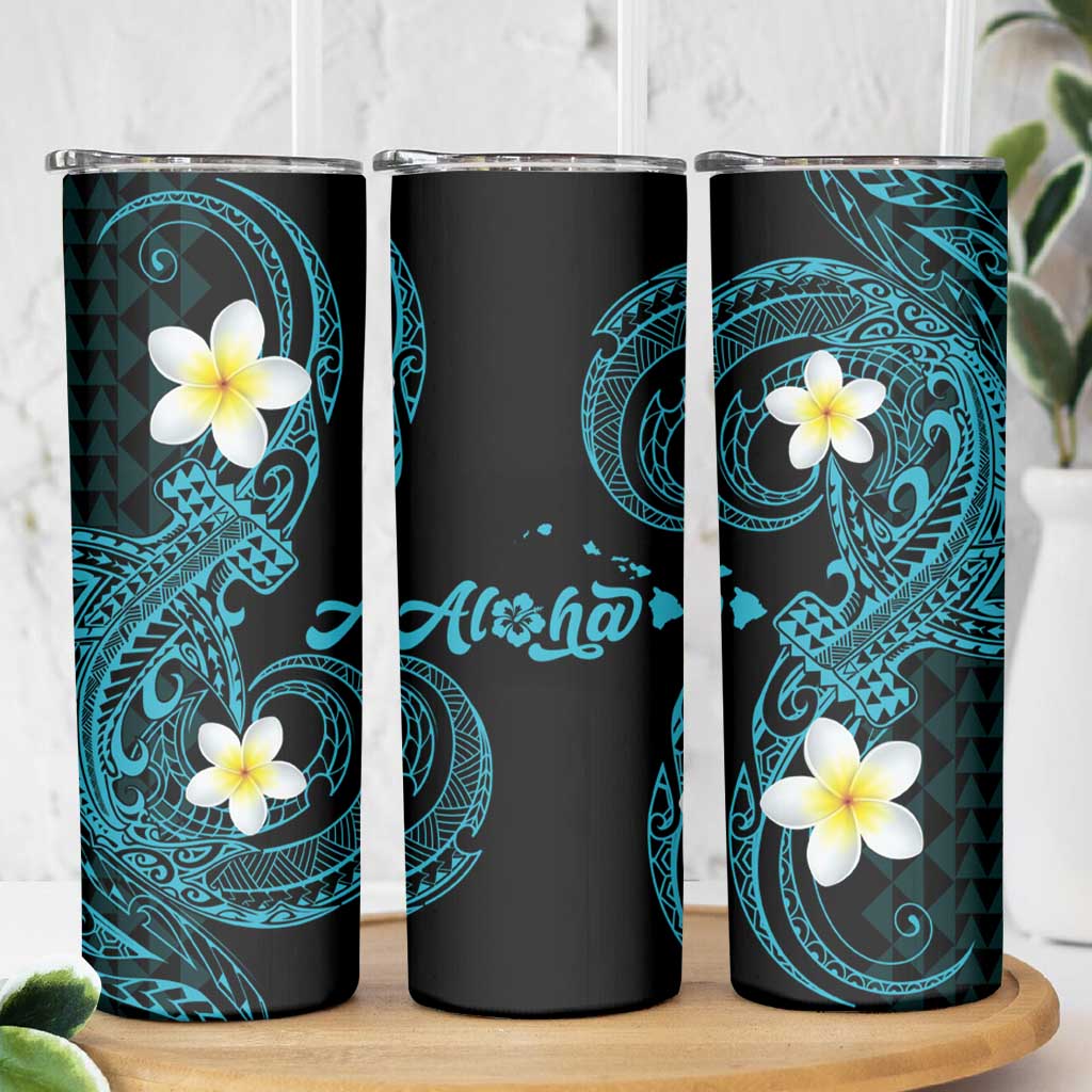 Aloha Hammerhead Shark Skinny Tumbler Calypso Hawaiian Kakau Tribal Tattoo LT9 - Polynesian Pride