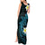 Aloha Hammerhead Shark Tank Maxi Dress Calypso Hawaiian Kakau Tribal Tattoo