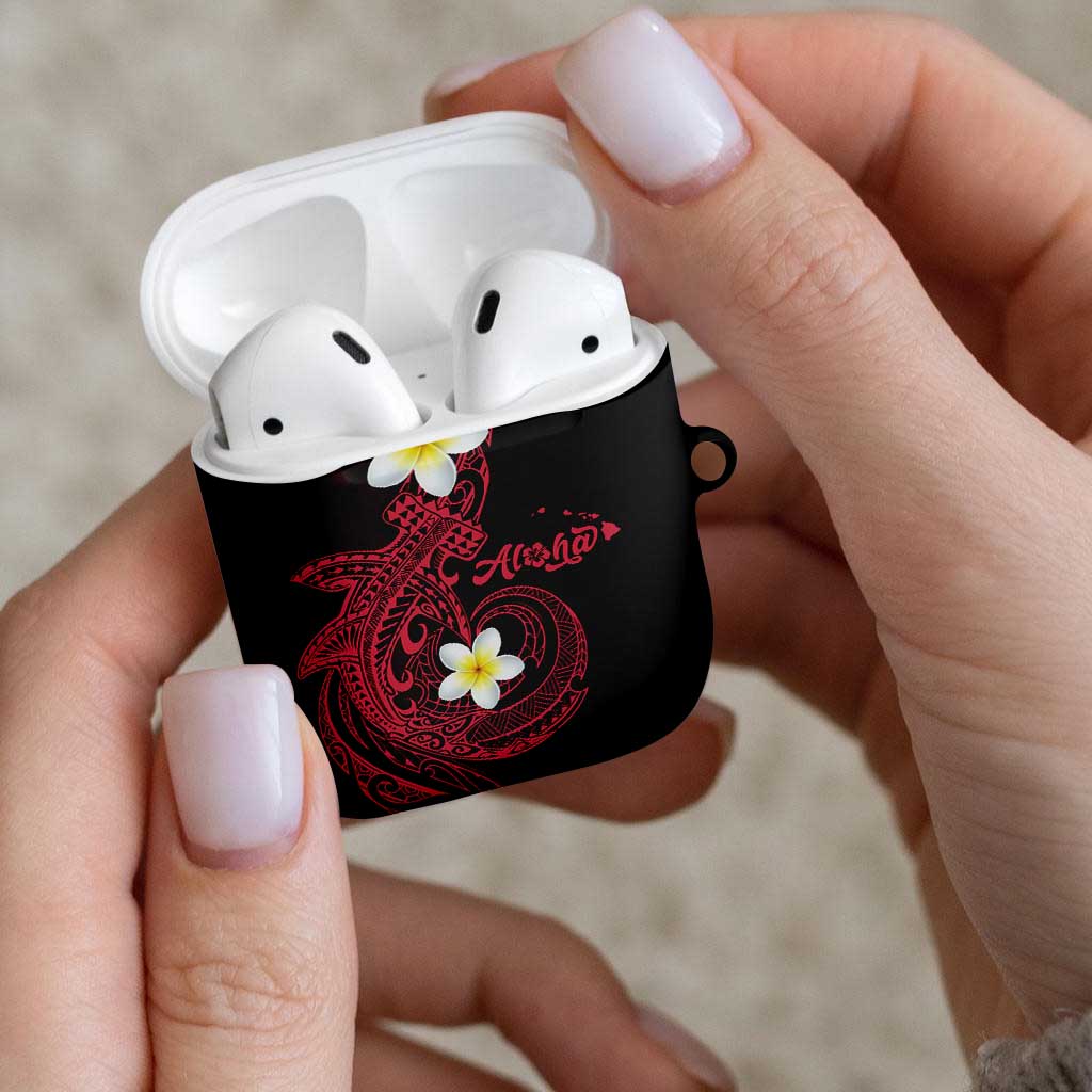 Aloha Hammerhead Shark AirPods Case Feverish Pink Hawaiian Kakau Tribal Tattoo - Polynesian Pride