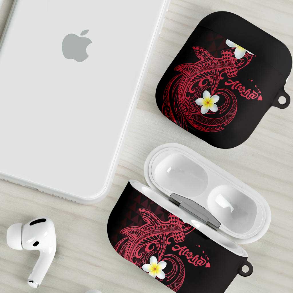 Aloha Hammerhead Shark AirPods Case Feverish Pink Hawaiian Kakau Tribal Tattoo - Polynesian Pride