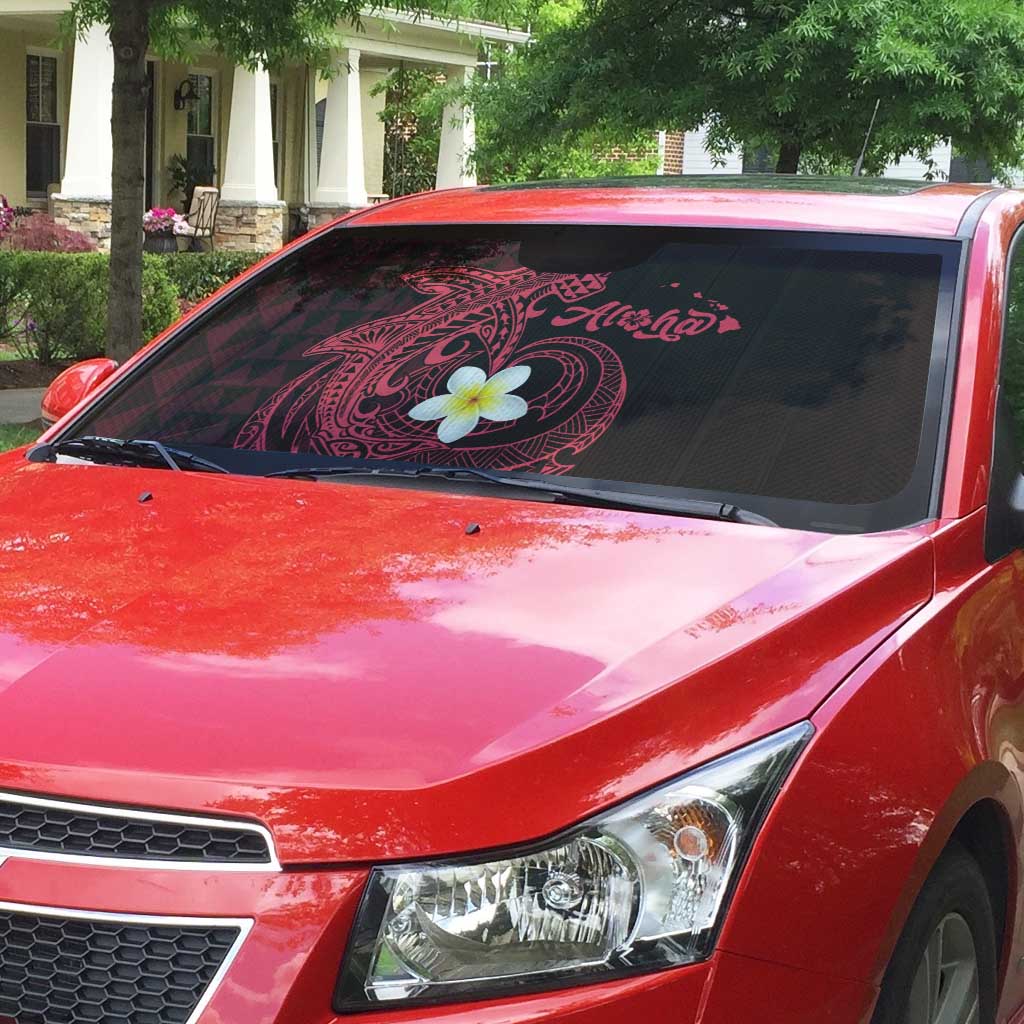 Aloha Hammerhead Shark Auto Sun Shade Feverish Pink Hawaiian Kakau Tribal Tattoo - Polynesian Pride