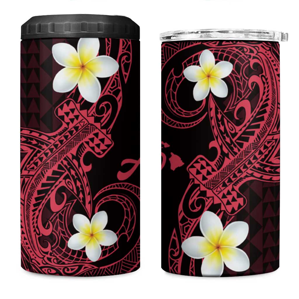 Aloha Hammerhead Shark 4 in 1 Can Cooler Tumbler Feverish Pink Hawaiian Kakau Tribal Tattoo LT9 One Size: 16 oz Pink - Polynesian Pride