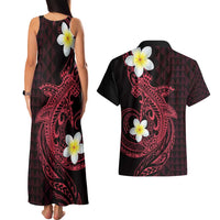 Aloha Hammerhead Shark Couples Matching Tank Maxi Dress and Hawaiian Shirt Feverish Pink Hawaiian Kakau Tribal Tattoo LT9 - Polynesian Pride