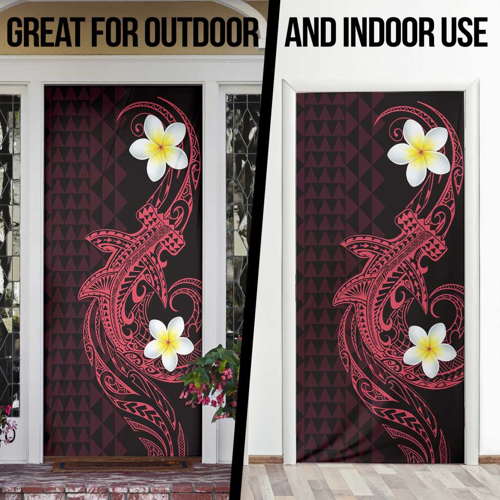 Aloha Hammerhead Shark Door Cover Feverish Pink Hawaiian Kakau Tribal Tattoo - Polynesian Pride