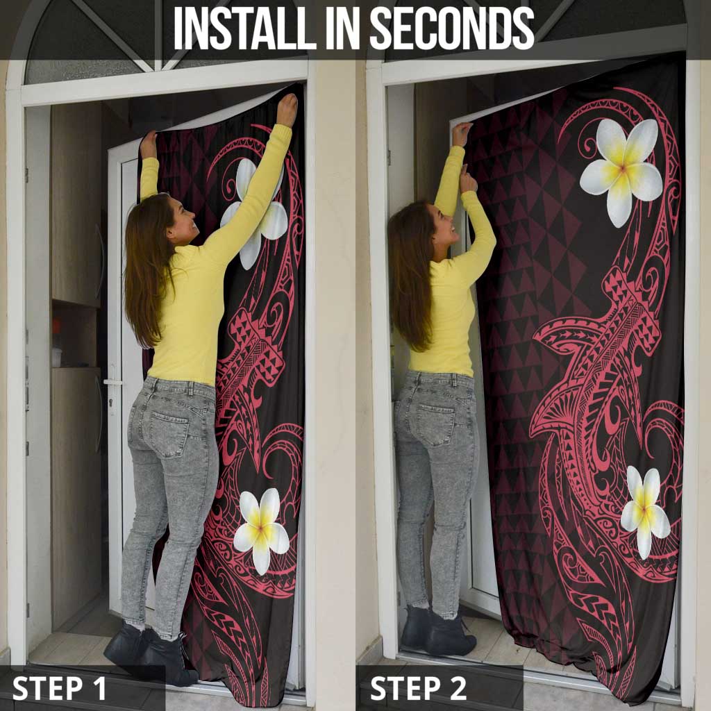 Aloha Hammerhead Shark Door Cover Feverish Pink Hawaiian Kakau Tribal Tattoo - Polynesian Pride