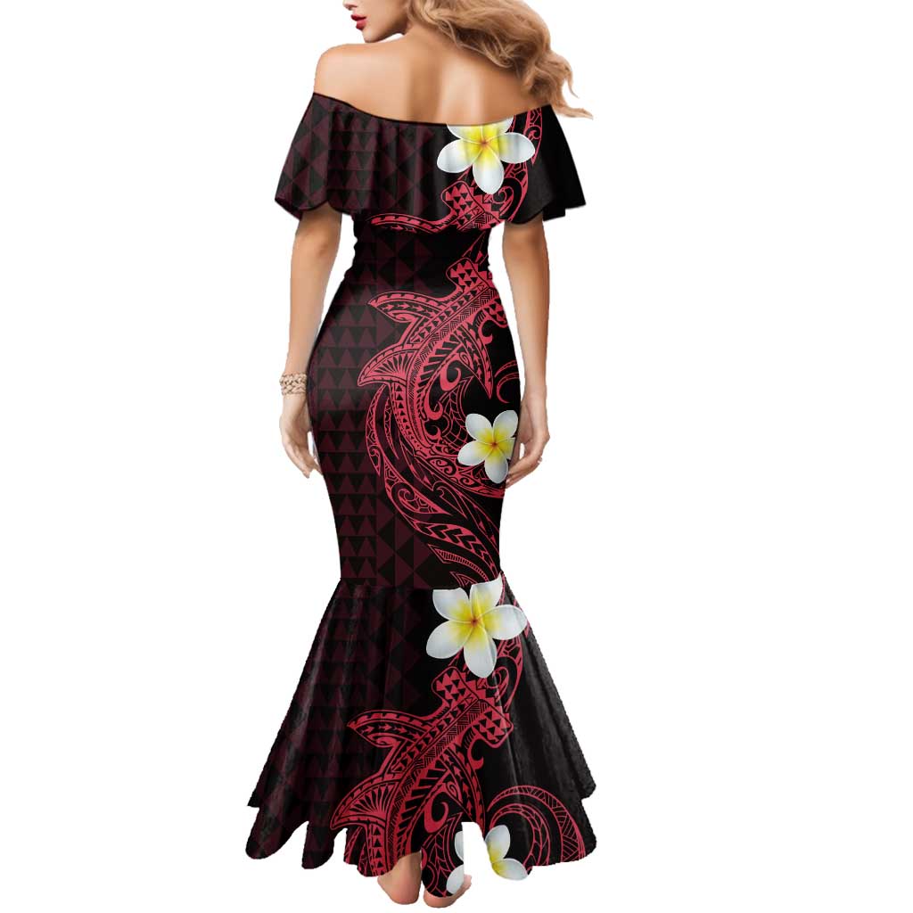 Aloha Hammerhead Shark Family Matching Mermaid Dress and Hawaiian Shirt Feverish Pink Hawaiian Kakau Tribal Tattoo LT9 - Polynesian Pride