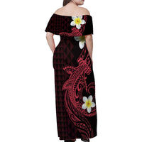 Aloha Hammerhead Shark Family Matching Off Shoulder Maxi Dress and Hawaiian Shirt Feverish Pink Hawaiian Kakau Tribal Tattoo LT9 - Polynesian Pride