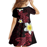 Aloha Hammerhead Shark Family Matching Off Shoulder Short Dress and Hawaiian Shirt Feverish Pink Hawaiian Kakau Tribal Tattoo LT9 - Polynesian Pride