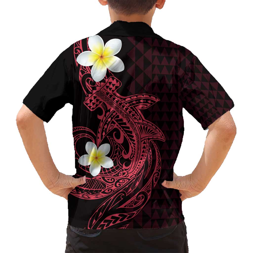 Aloha Hammerhead Shark Family Matching Puletasi and Hawaiian Shirt Feverish Pink Hawaiian Kakau Tribal Tattoo LT9 - Polynesian Pride