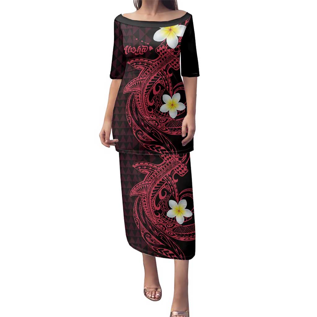 Aloha Hammerhead Shark Family Matching Puletasi and Hawaiian Shirt Feverish Pink Hawaiian Kakau Tribal Tattoo LT9 Mom's Dress Pink - Polynesian Pride