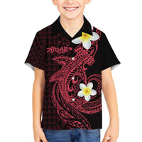 Aloha Hammerhead Shark Family Matching Summer Maxi Dress and Hawaiian Shirt Feverish Pink Hawaiian Kakau Tribal Tattoo LT9 Son's Shirt Pink - Polynesian Pride