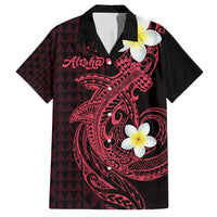 Aloha Hammerhead Shark Family Matching Tank Maxi Dress and Hawaiian Shirt Feverish Pink Hawaiian Kakau Tribal Tattoo LT9 Dad's Shirt - Short Sleeve Pink - Polynesian Pride