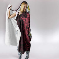 Aloha Hammerhead Shark Hooded Blanket Feverish Pink Hawaiian Kakau Tribal Tattoo